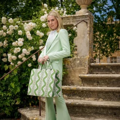 Mrs. Alice Tote Bag (Green Ikat)