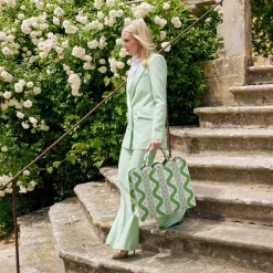 Mrs. Alice Tote Bag (Green Ikat)