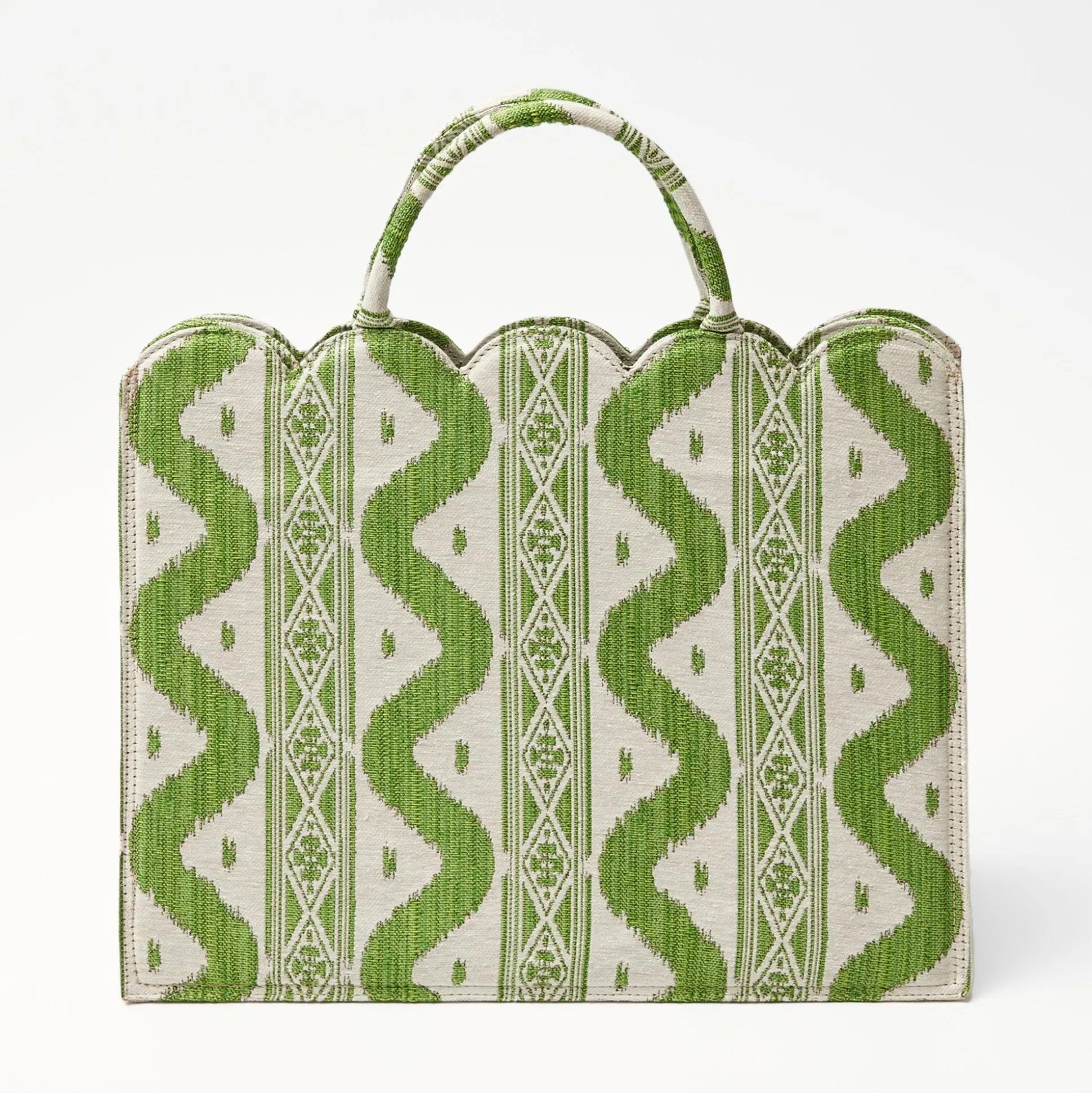 Mrs. Alice Tote Bag (Green Ikat)