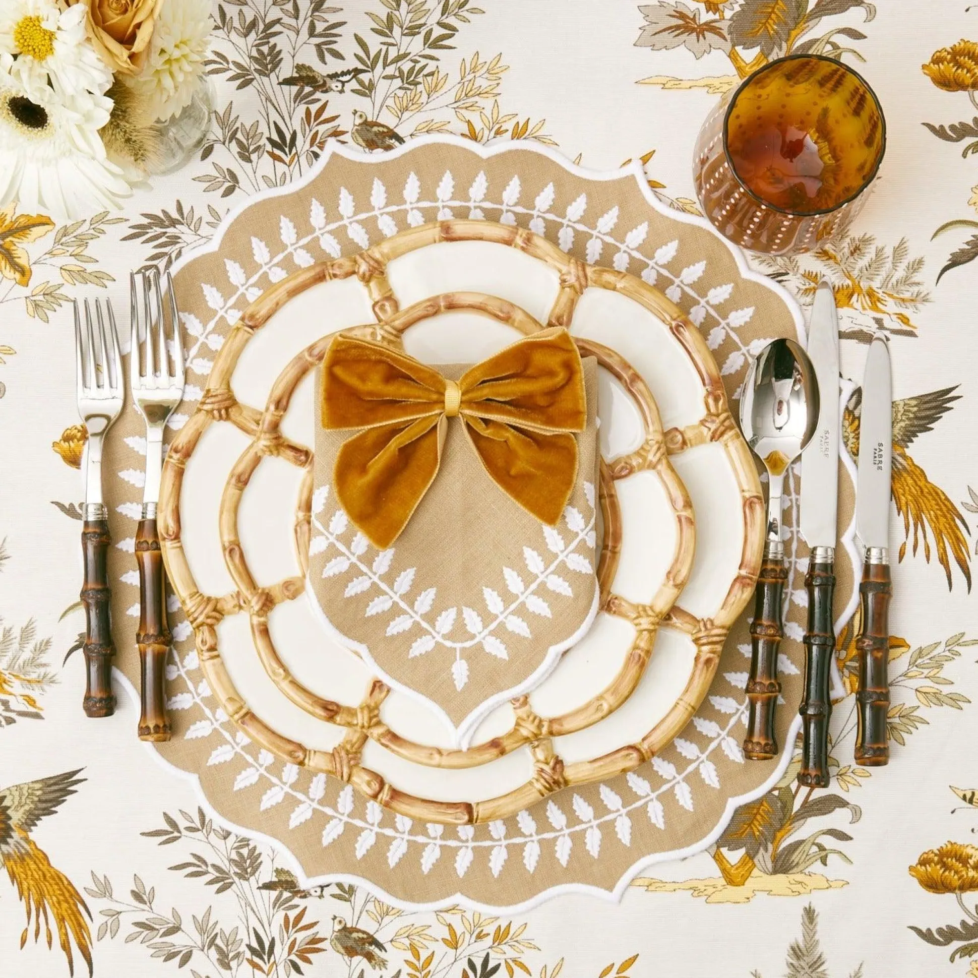 Mustard Velvet Napkin Bows (Set Of 4)