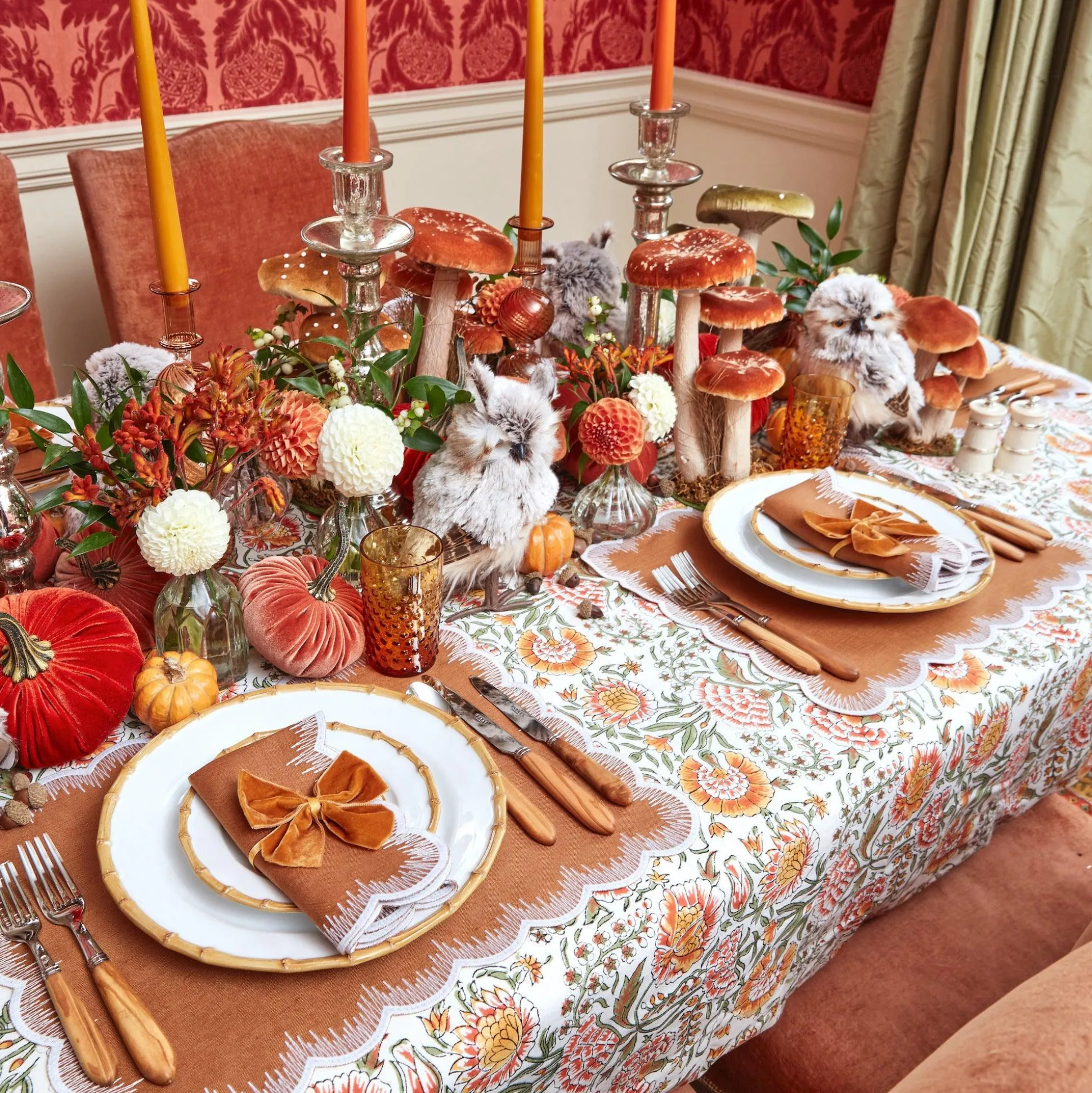 Mustard Velvet Napkin Bows (Set Of 4)