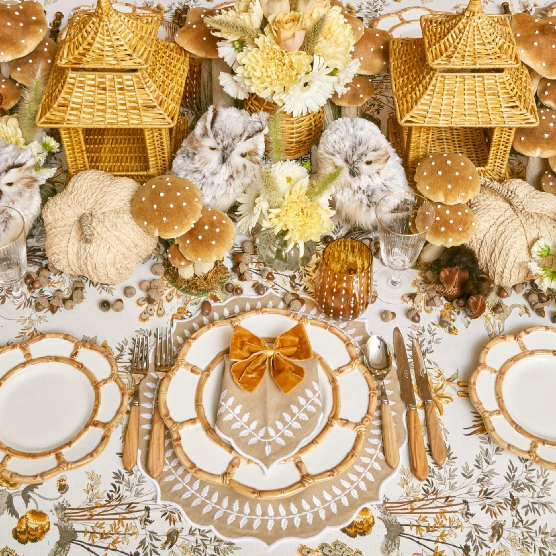 Mustard Velvet Napkin Bows (Set Of 4)