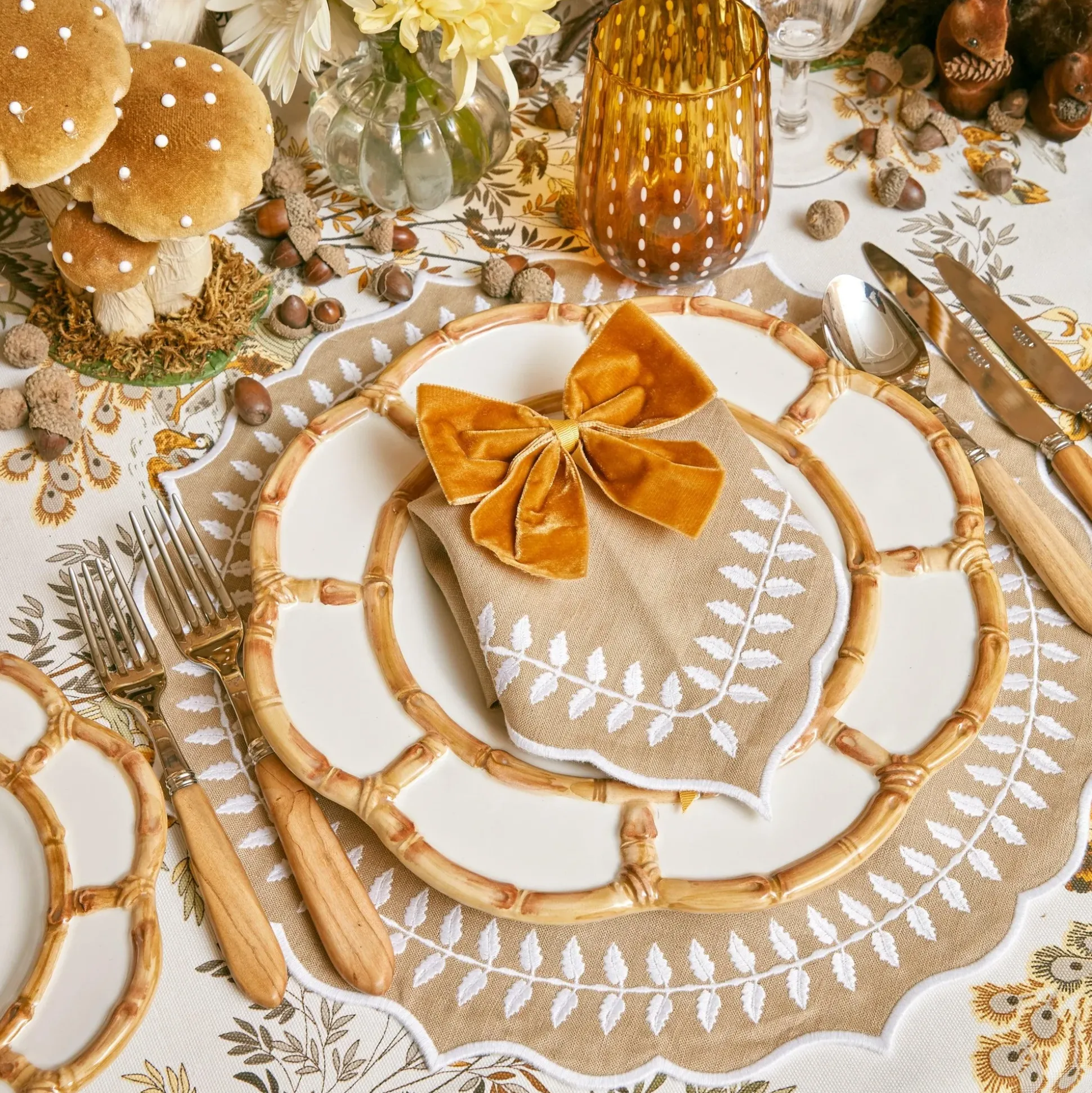 Mustard Velvet Napkin Bows (Set Of 4)