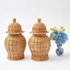 Natural Rattan Ginger Jar