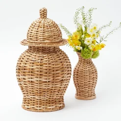 Natural Rattan Ginger Jar