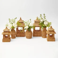 Natural Rattan Pagoda Decoration Set