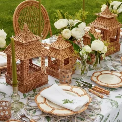 Natural Rattan Pagoda Decoration Set