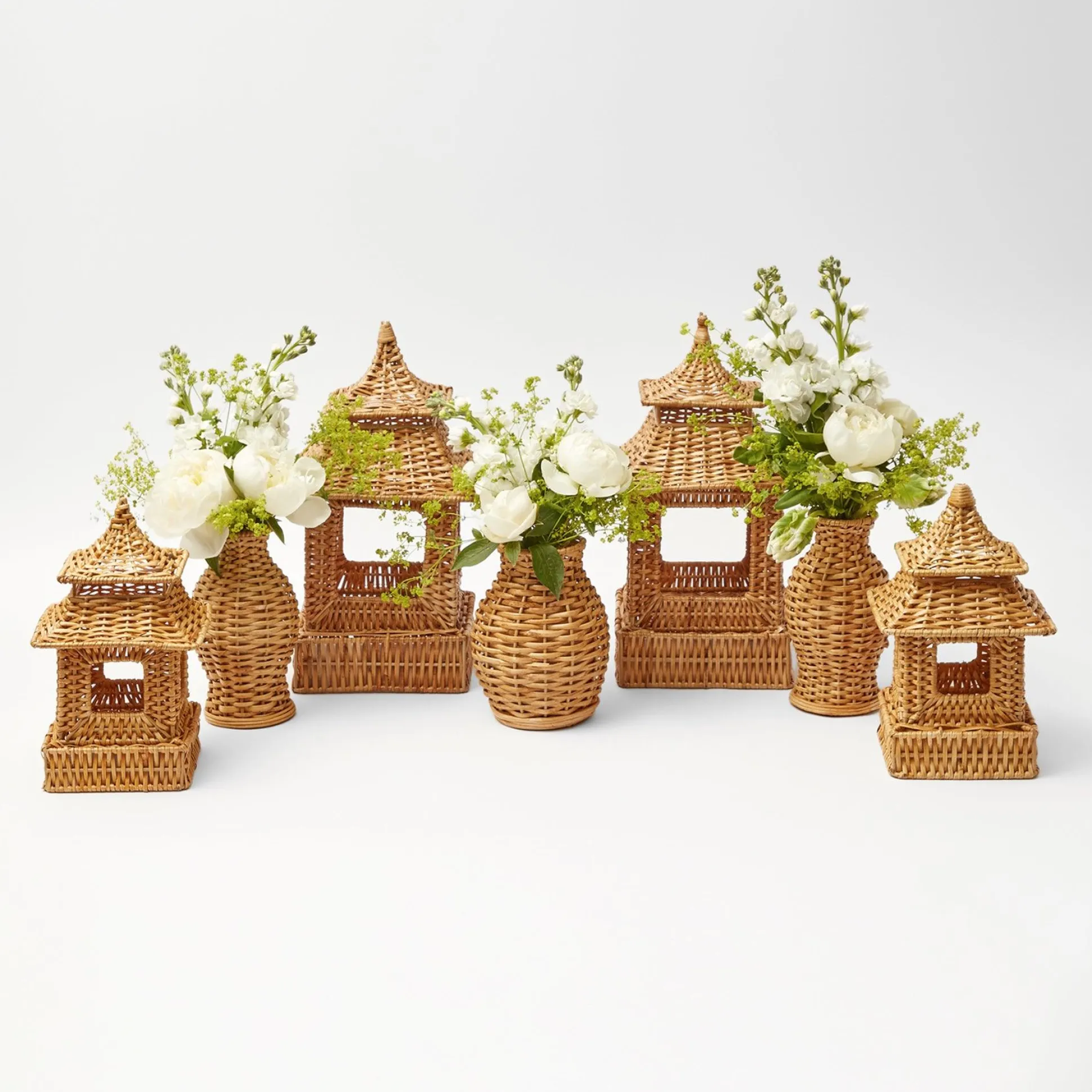 Natural Rattan Pagoda Decoration Set