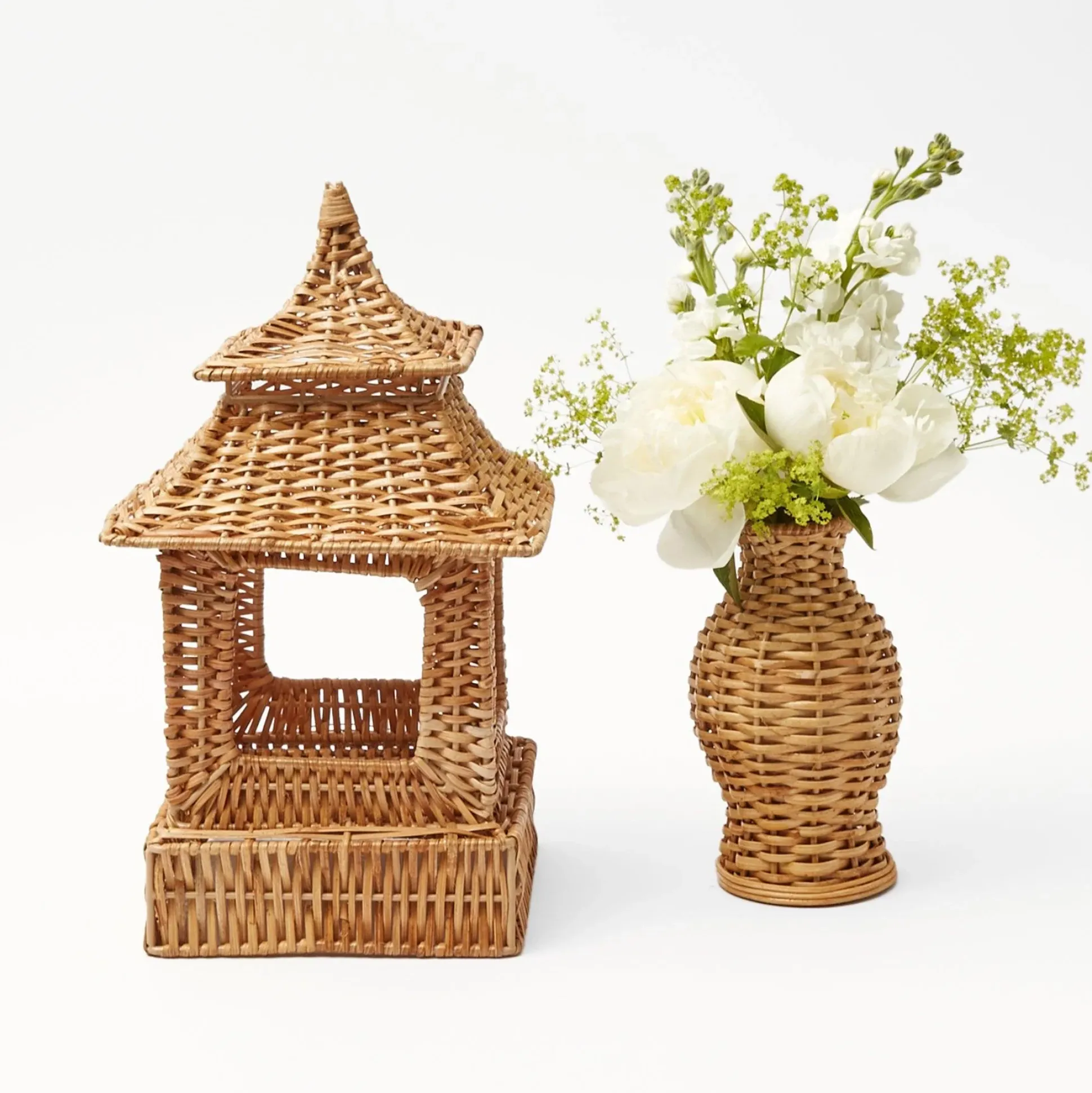 Natural Rattan Pagoda Decoration Set