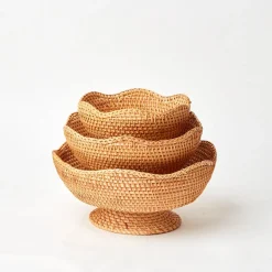 Natural Rattan Scalloped Bowl (Small)