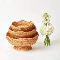 Natural Rattan Scalloped Bowl (Small)
