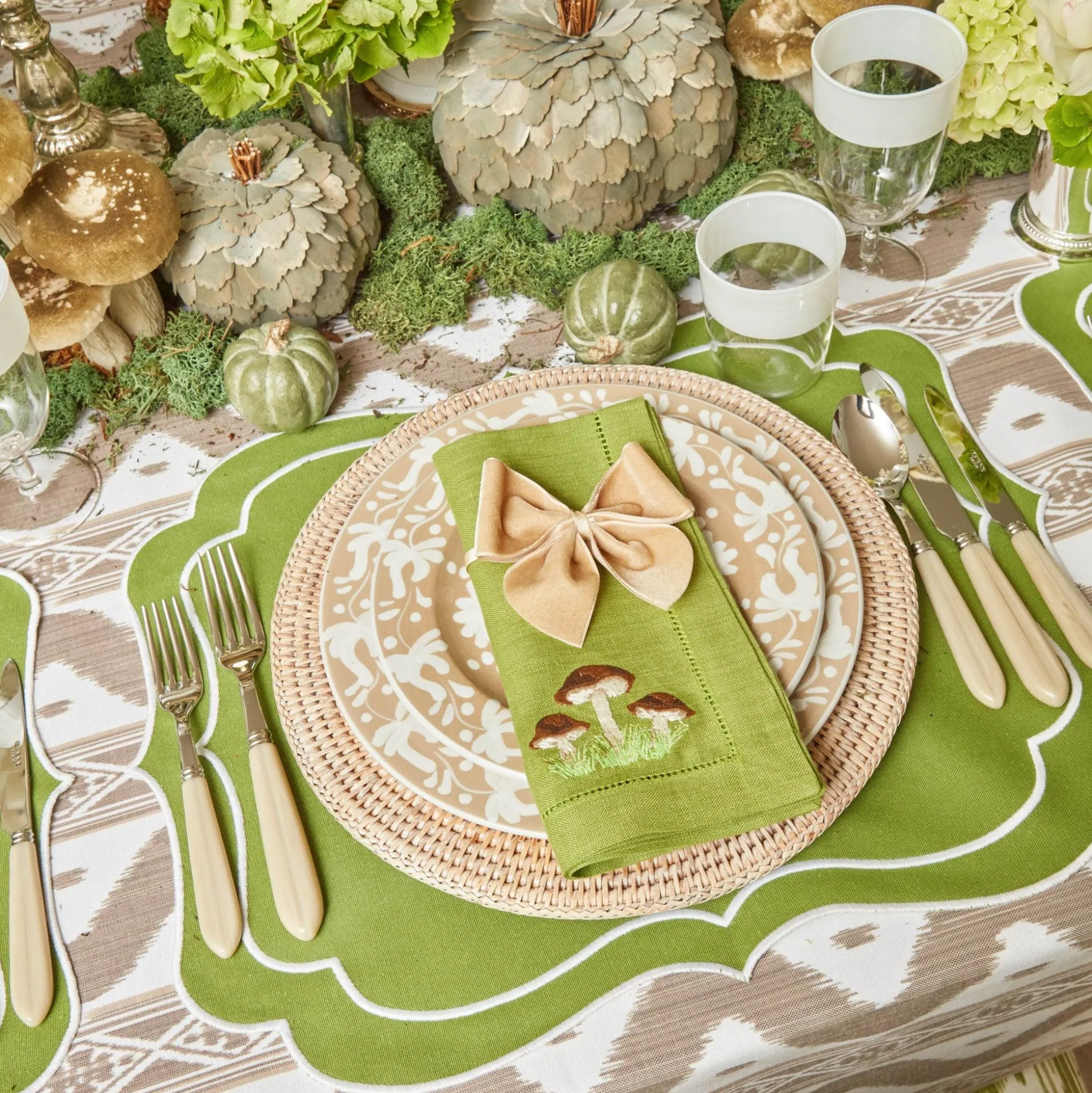 Oat Velvet Napkin Bows (Set Of 4)