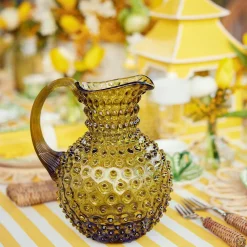 Olive Green Hobnail Jug