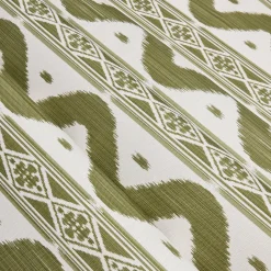 Olive Green Ikat Stripe Fabric