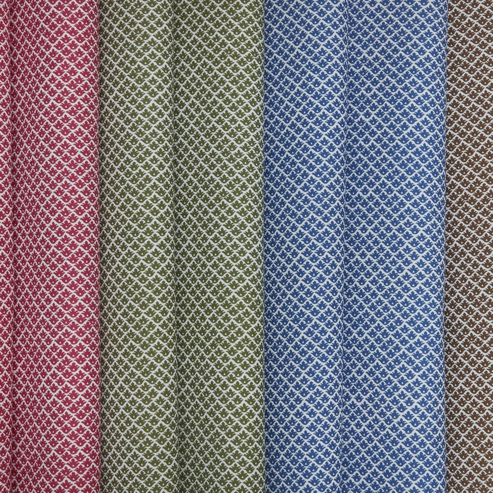 Olive Green Lotus Flower Fabric