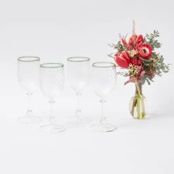 Olive Rim Swirl Glassware Set