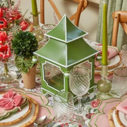 Olive Rim Swirl Glassware Set