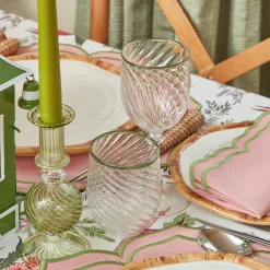 Olive Rim Swirl Glassware Set