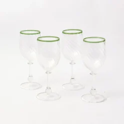 Olive Rim Swirl Wine Glasses (Set Of 4)