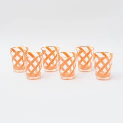 Orange Swirl Outdoor Glasses (Set Of 6)
