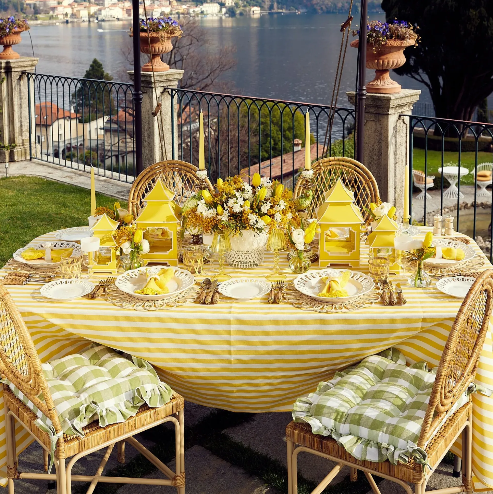 Passalacqua Yellow Stripe Tablecloth