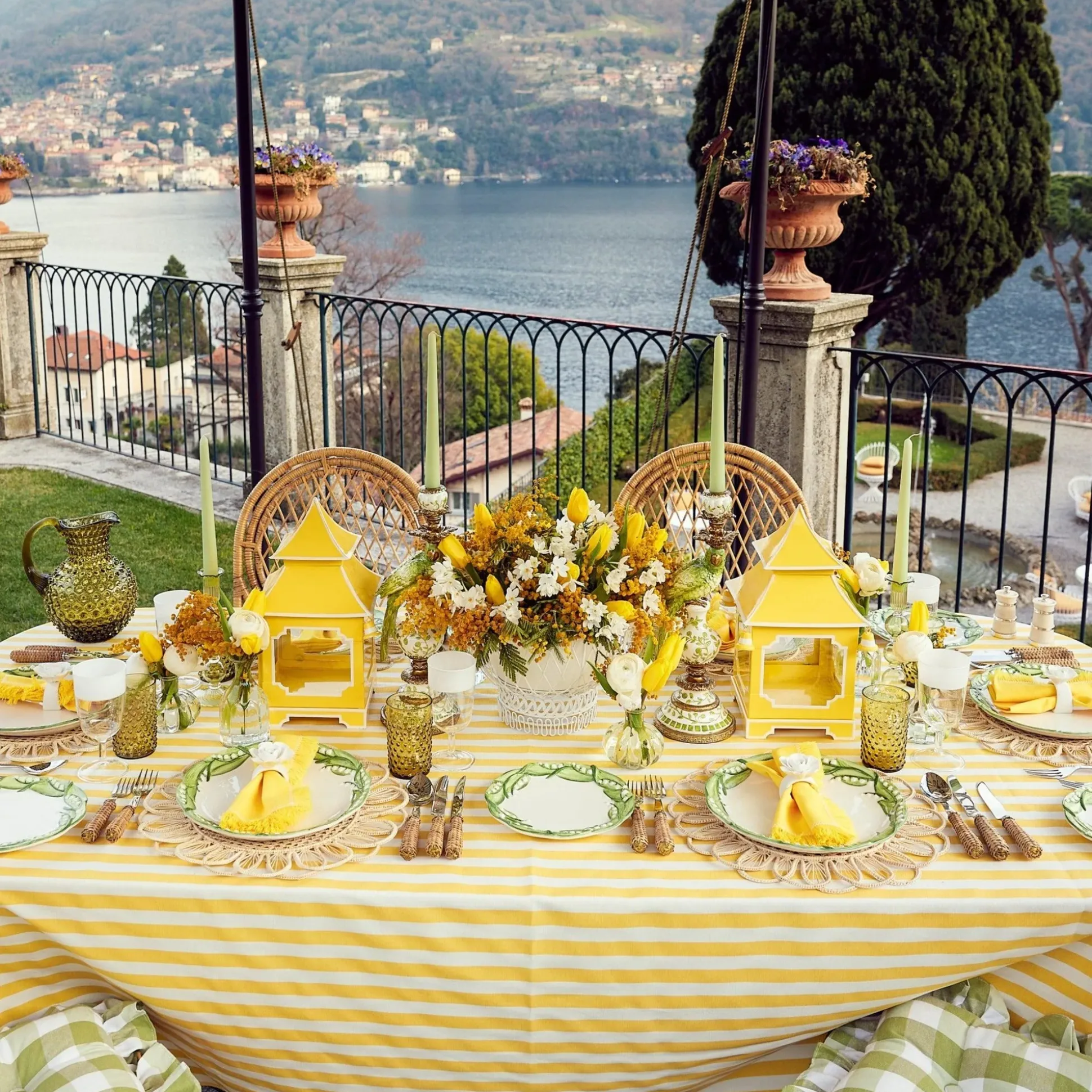 Passalacqua Yellow Stripe Tablecloth