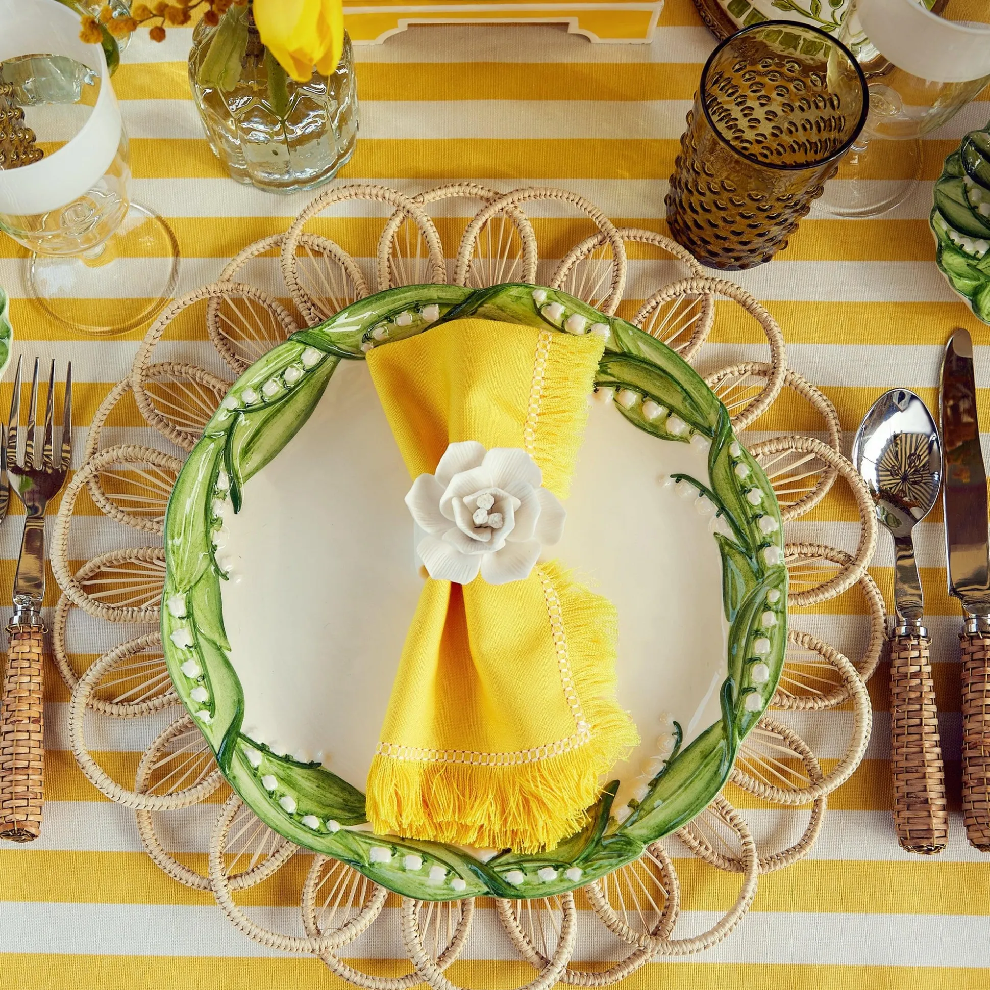 Passalacqua Yellow Stripe Tablecloth