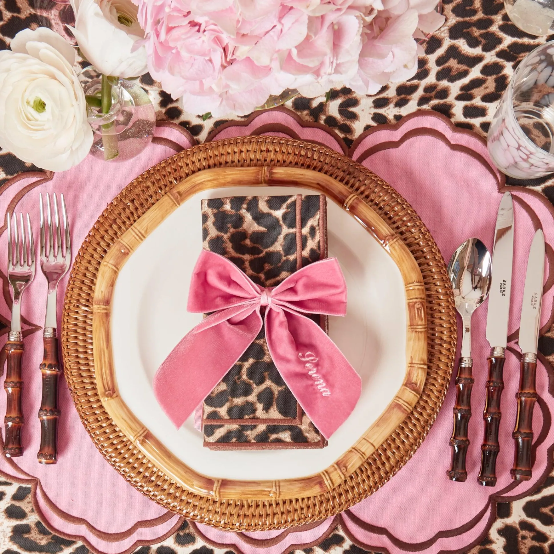 Personalised Dusty Pink Napkin Bow