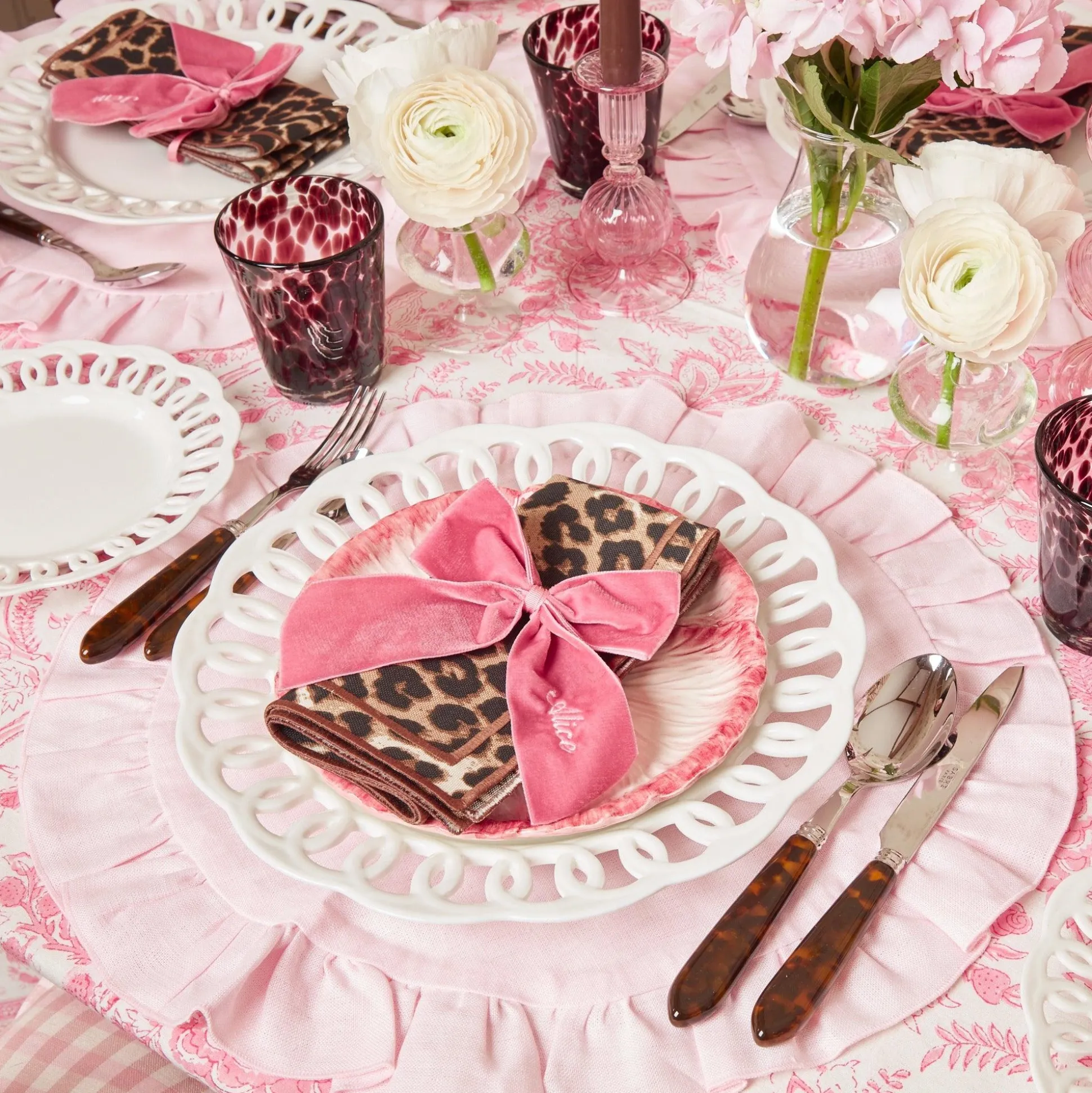 Personalised Dusty Pink Napkin Bow