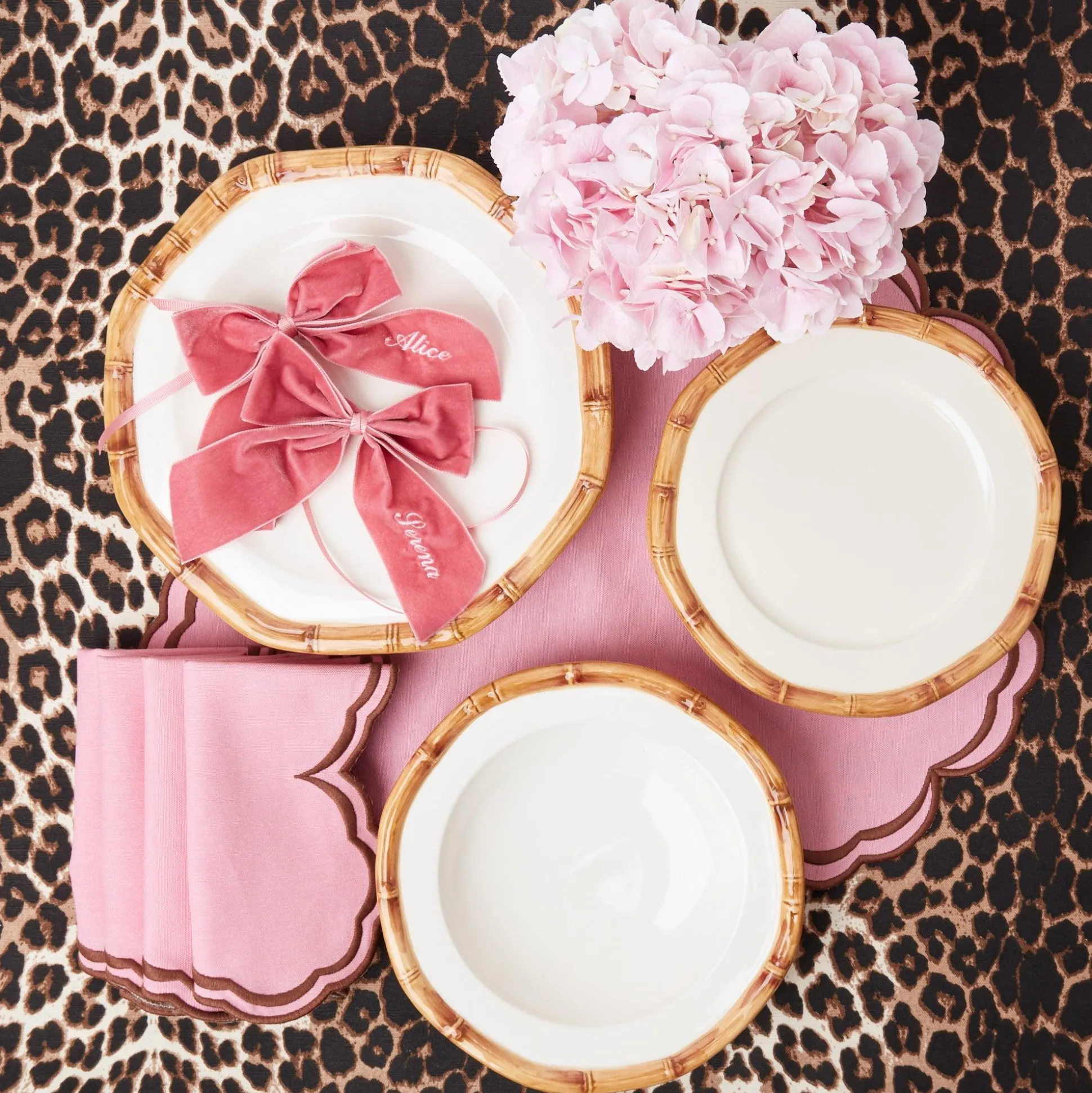 Personalised Dusty Pink Napkin Bow