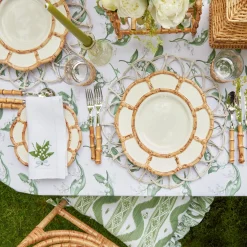 Petal Bamboo Ceramic Dinner Plate (Set Of 4)