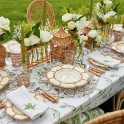 Petal Bamboo Ceramic Dinner & Starter Plates (Set Of 8)