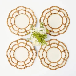 Petal Bamboo Ceramic Dinner & Starter Plates (Set Of 8)