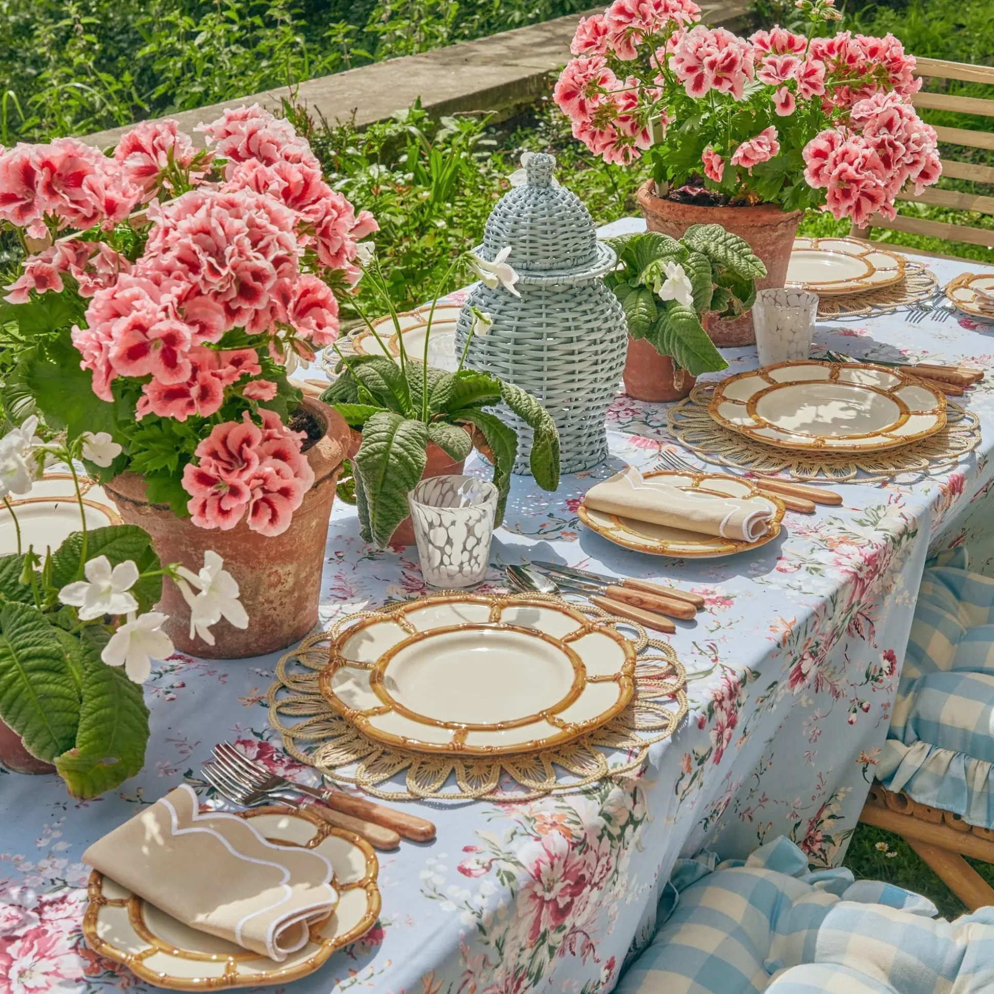 Petal Bamboo Ceramic Dinner & Starter Plates (Set Of 8)