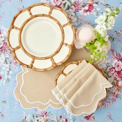 Petal Bamboo Ceramic Dinner & Starter Plates (Set Of 8)
