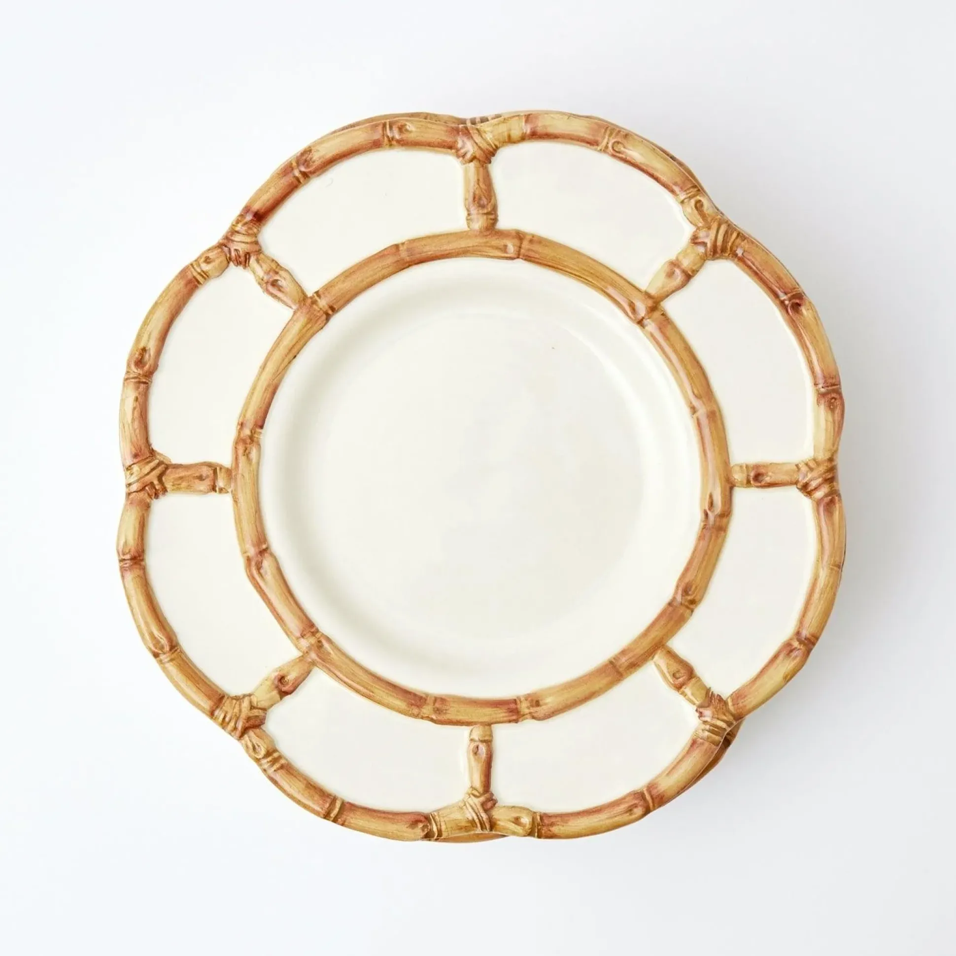 Petal Bamboo Ceramic Dinner Plate (Set Of 4)