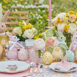 Pink & Green Camille Candle Holder (Pair)