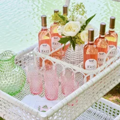 Pink & Green Pagoda Cocktail Napkins (Set Of 4)