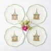 Pink & Green Pagoda Dinner Plate (Set Of 4)