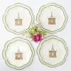Pink & Green Pagoda Dinner & Starter Plates (Set Of 8)