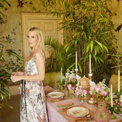 Pink & Green Pagoda Dinner Plate (Set Of 4)