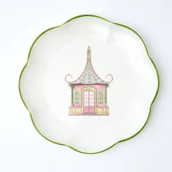 Pink & Green Pagoda Dinner Plate (Set Of 4)