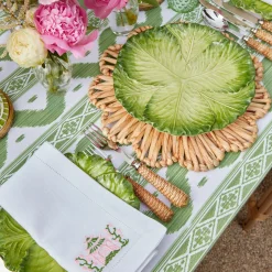 Pink & Green Pagoda Napkins (Set Of 4)