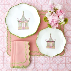 Pink & Green Pagoda Starter Plate