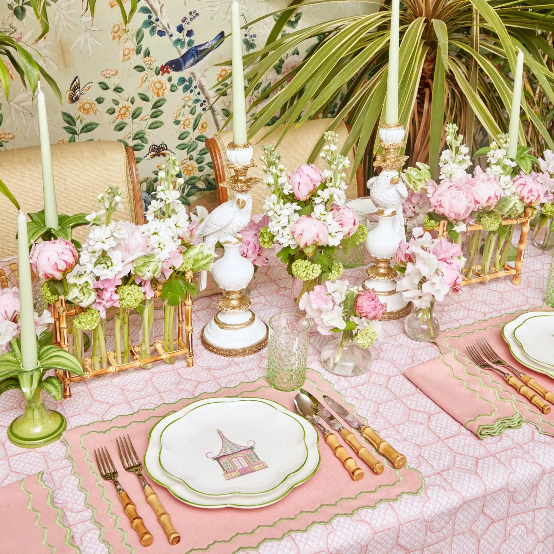 Pink & Green Pagoda Starter Plate