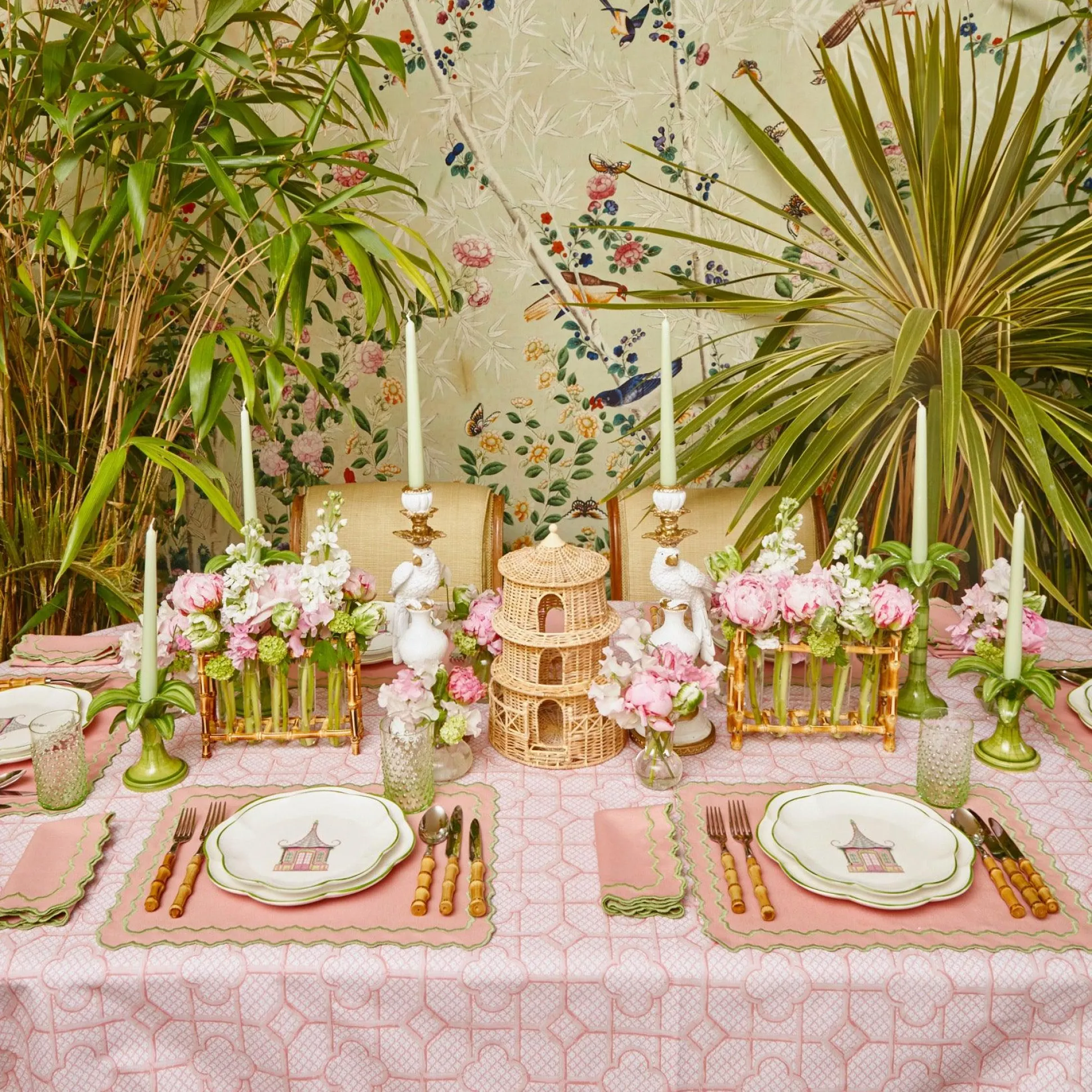 Pink & Green Pagoda Starter Plate