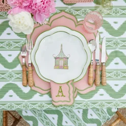 Pink & Green Pagoda Starter Plate