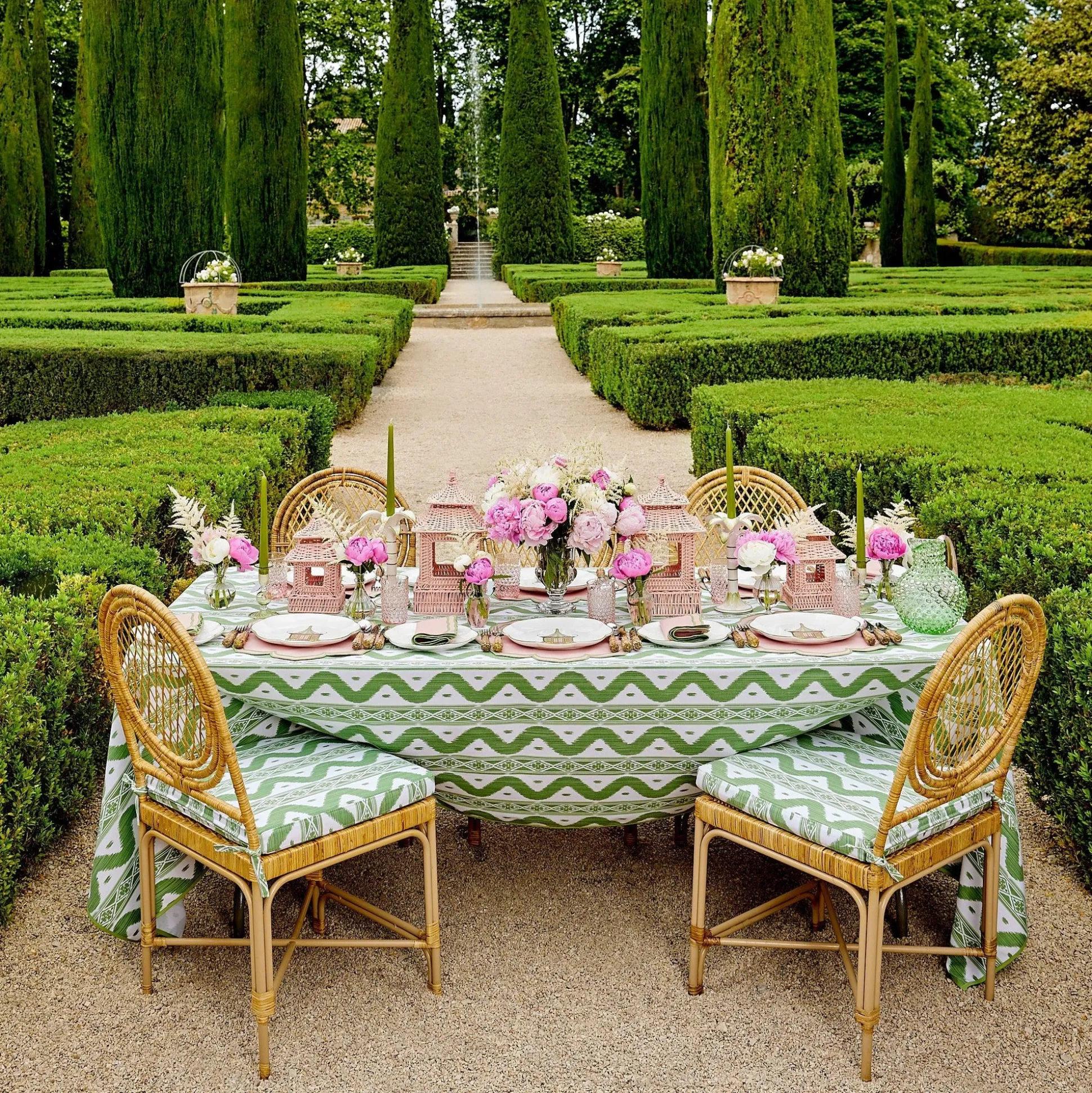 Pink & Green Pagoda Starter Plate