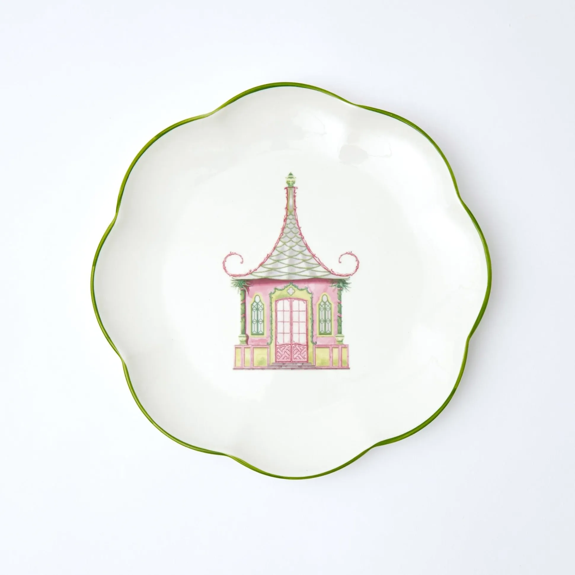 Pink & Green Pagoda Starter Plate (Set Of 4)