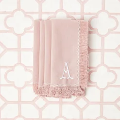 Pink Bamboo, Water Hyacinth & Pink Fringe Linen Set